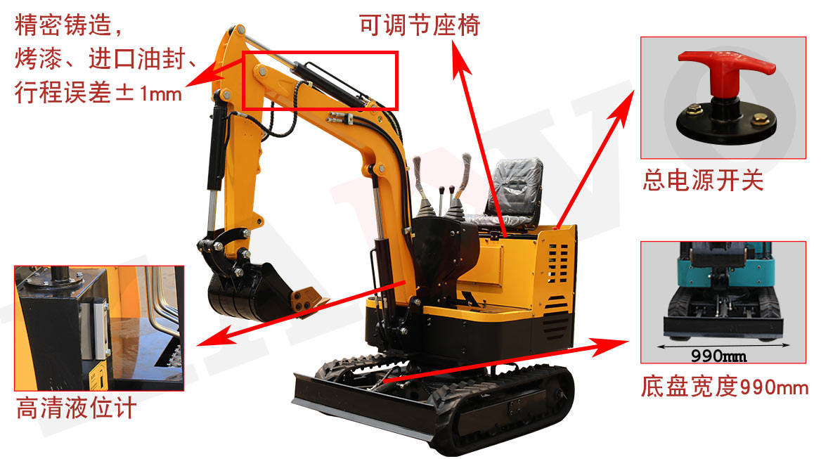 KV15A小型挖掘機標準配置 KV15A小型挖掘機標準配置